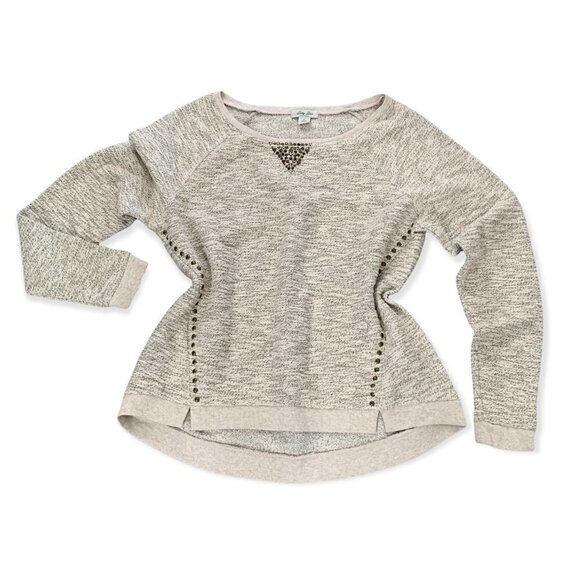 Lucky Lotus Beaded Metallic Thread Accent Pullover Sz L Knit Sweater Top 206E - Picture 1 of 9